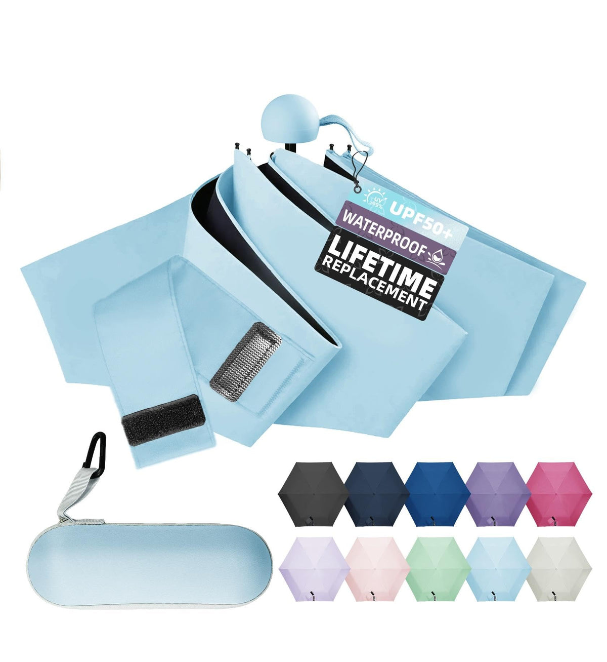 Umbrella Travel Size Mini Umbrella with UPF 100+ UV Rain Protection