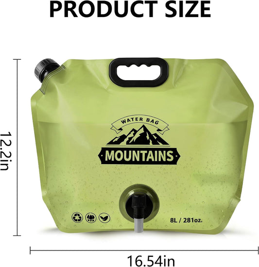 Camping Water Container, Collapsible 2 Gallon Water Jug with Spout BPA-free