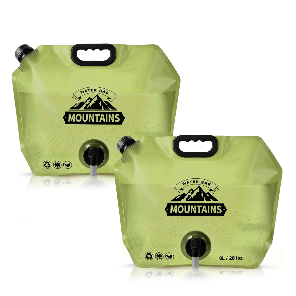 Camping Water Container, Collapsible 2 Gallon Water Jug with Spout BPA-free