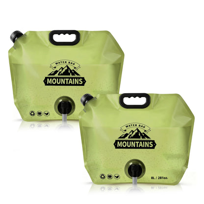 Camping Water Container, Collapsible 2 Gallon Water Jug with Spout BPA-free