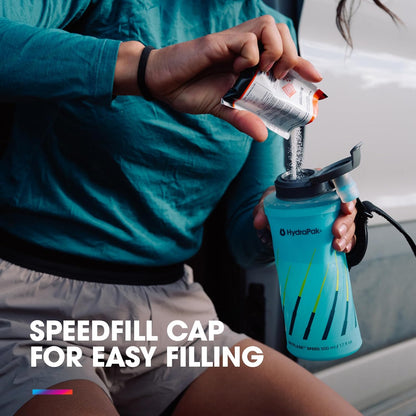 HydraPak SkyFlask Speed - Collapsible Handheld Running Water Bottle (350ml, 500ml, 500ml Insulated) - Adjustable Strap, Lightweight, Spill-Proof Cap
