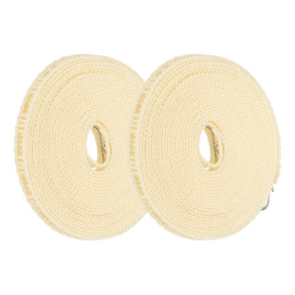 uxcell 2 Pcs Portable Travel Clothesline, 16.4ft Clothes Line Outdoors Travel Hanger Foldable Clothesline Rope with Hooks for Camping Hotel Backyard Home Cruise Ship, Beige
