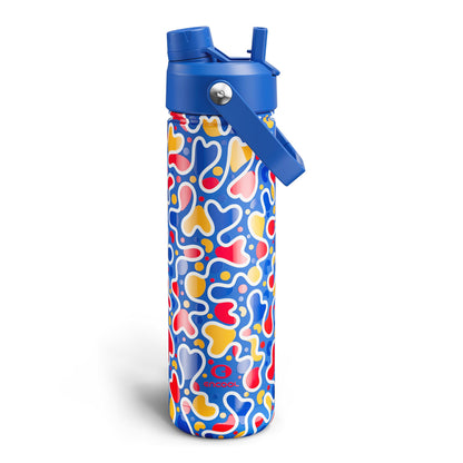 ENCOOL Insulated Water Bottle with Straw Stainless Steel Water Bottle, Leak-Proof, BPA-Free, Double Wall Vacuum Keeps Cold for 24 Hours for Sports, Travel, School (26 oz, Black Night)
