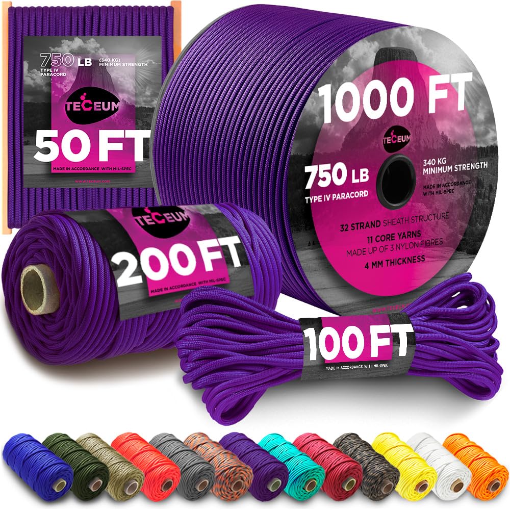 Paracord Rope 750lb 5/32 – Tent Camping Cord – Utility Outdoor Nylon Rope