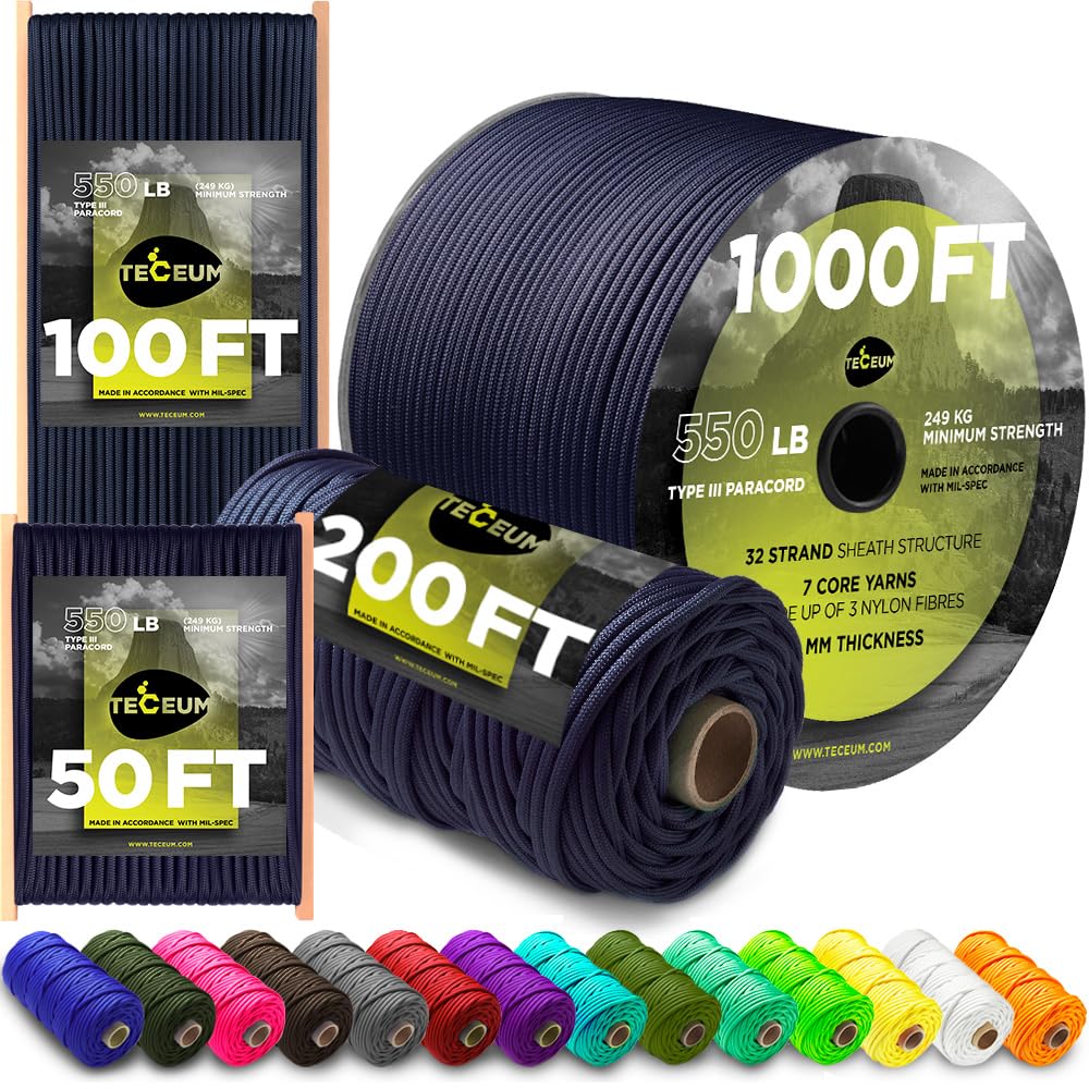 Paracord Rope 550 lb 4mm – Parachute Cord – Utility Camping Rope