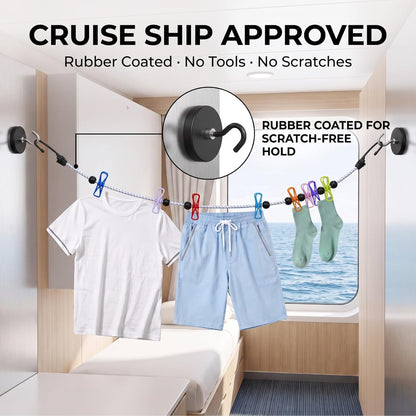 Magnetic Clothesline for Cruise Ships, Adjustable Length