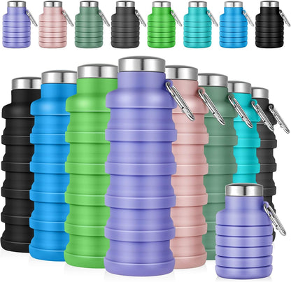 Lallisa 8 Pcs Collapsible Water Bottles Bulk, Reusable, Fresh Colors