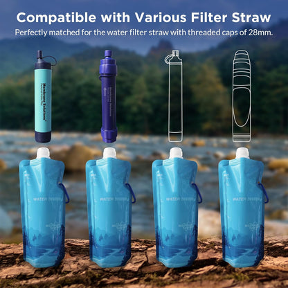 Membrane Solutions Collapsible Water Bottle 23oz with Carabiner