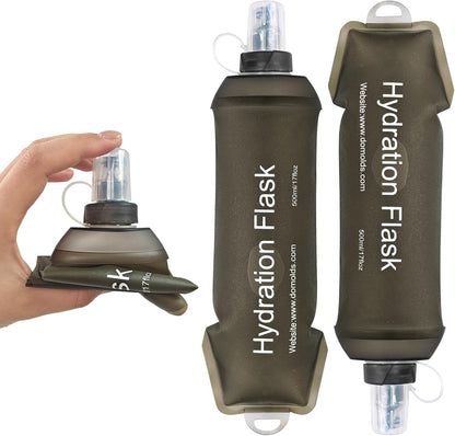 2x Soft Flask 500ml Foldable Hydration Flask Reusable