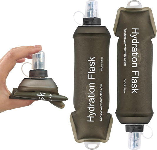 2x Soft Flask 500ml Foldable Hydration Flask Reusable