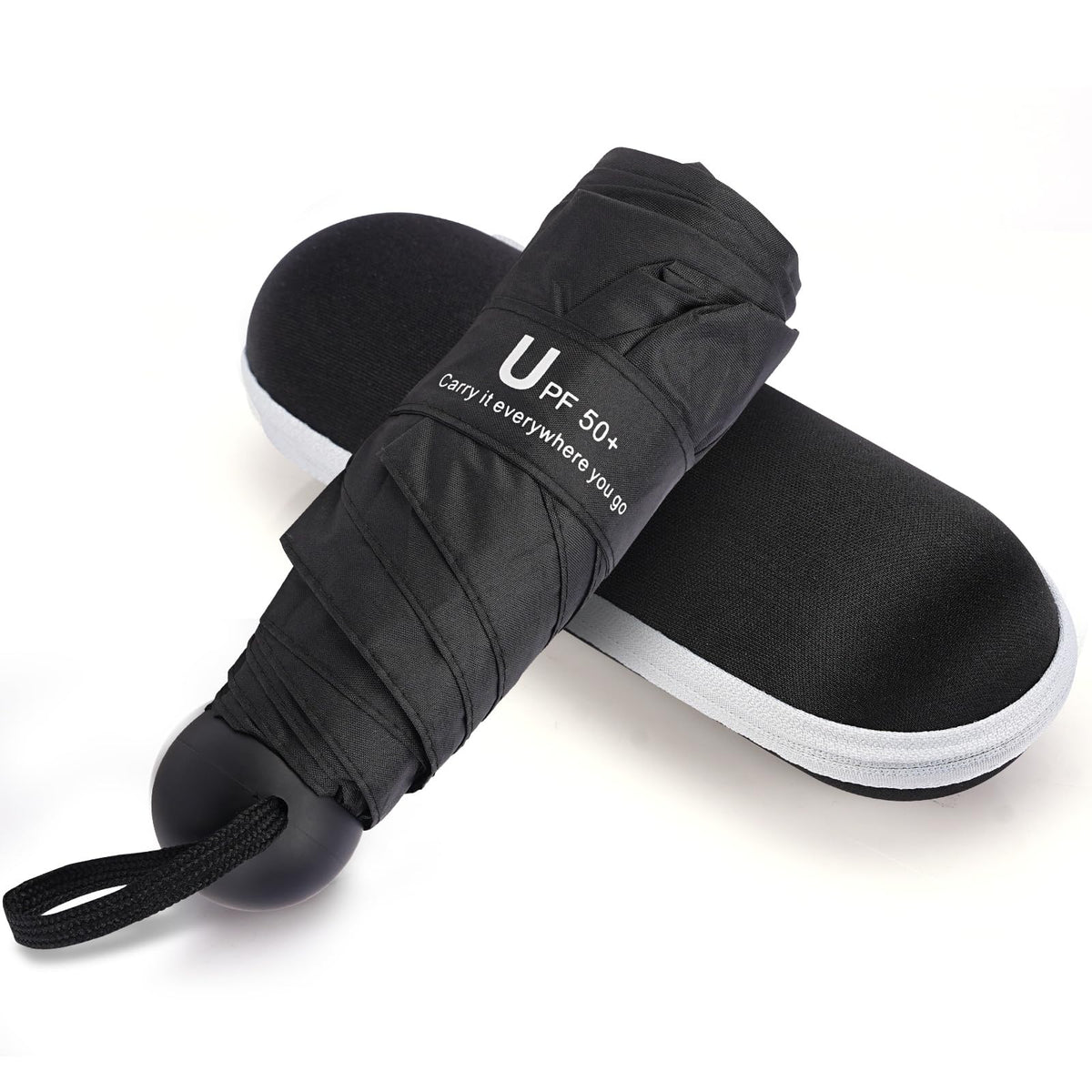 Mini Umbrella for Travel, Compact Folding Umbrella with Case