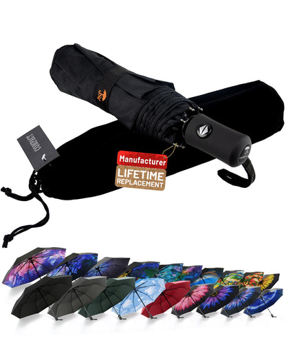 SY COMPACT Travel Umbrella - Windproof Automatic Compact Umbrellas for Rain
