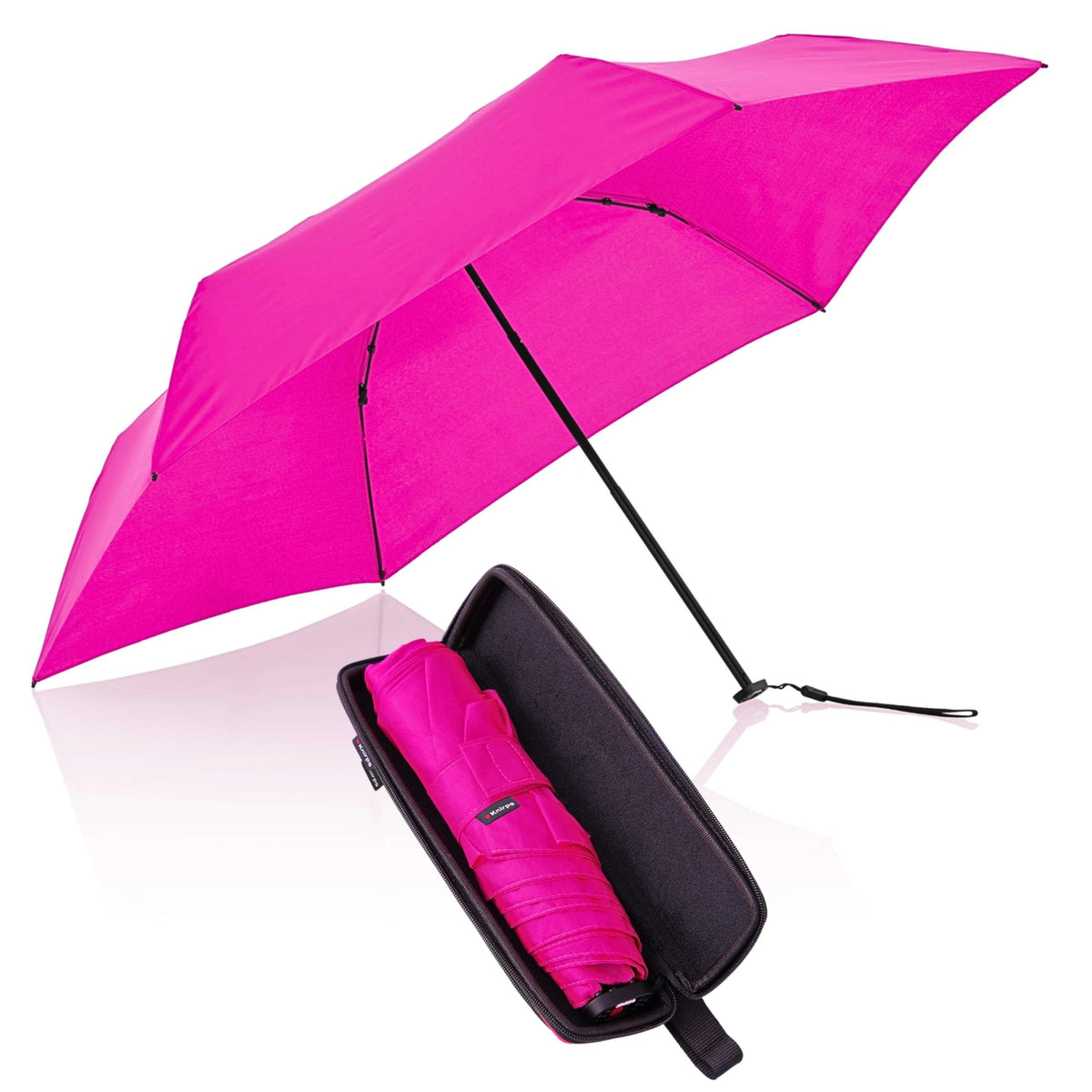 Knirps X4U My Clever Companion– 90cm Diameter Windproof Manual Open/Close Umbrella, Small and Compact Design for Travel and All Weather Protection, with Retractable Feature and Travel Case