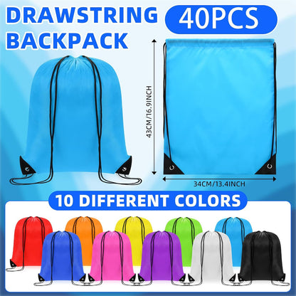 80 Pcs 16 oz Collapsible Water Bottles Bulk and Drawstring Backpack Set