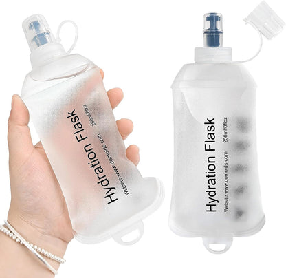GUYI GYGYL Soft Flask Collapsible Water Bottle for Sports, 250ml White 2pcs