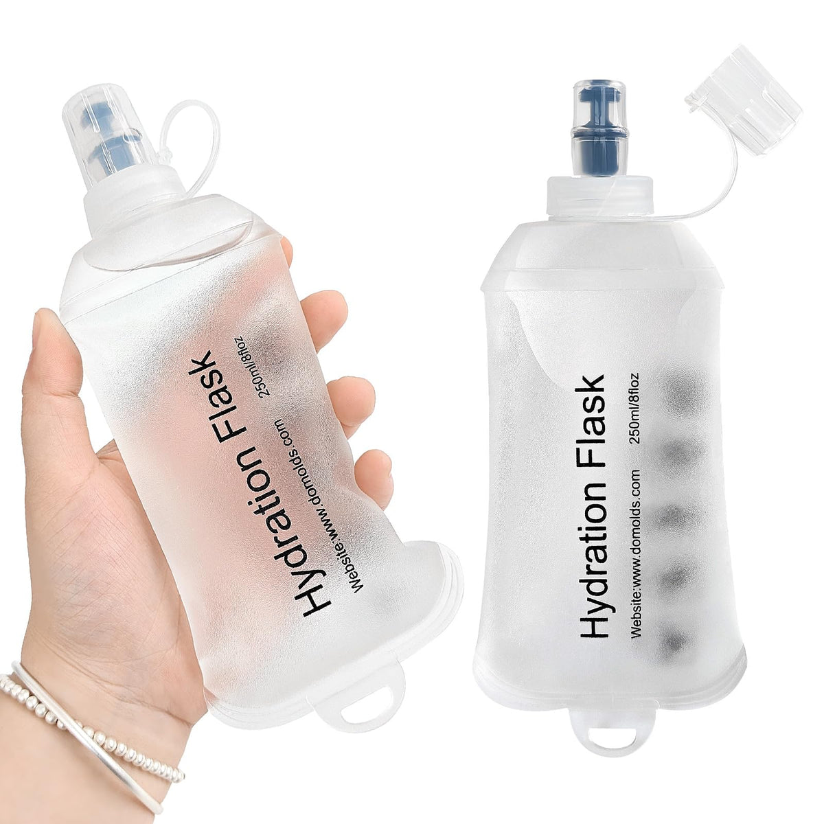 GUYI GYGYL Soft Flask Collapsible Water Bottle for Sports, 250ml White 2pcs
