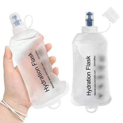 GUYI GYGYL Soft Flask Collapsible Water Bottle for Sports, 250ml White 2pcs