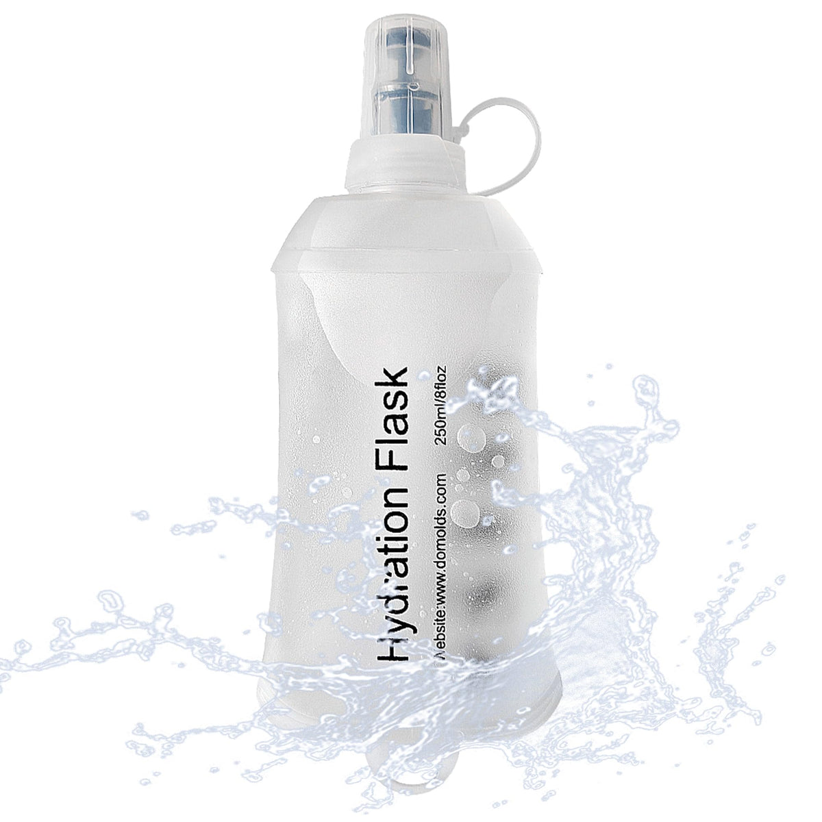 J.CARP 2Pcs 250ml Soft Flask Running Water Bottles, TPU Foldable Running Hydration Flask for Hydration Pack Cycling Hiking Climbing Outdoors Motorbike White
