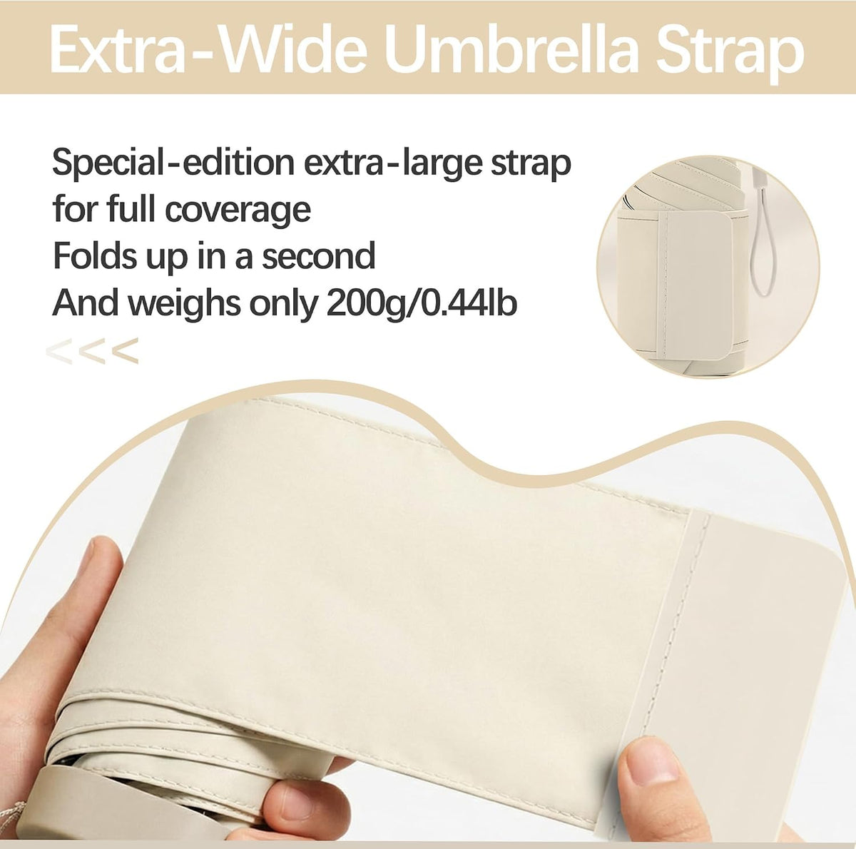 erised's bifrost Mini Travel Folding Umbrella, Small Compact and Lightweight/Wide Umbrella Strap/Flat Handle/Sun Rain/UPF 50+/UV Protection/Waterproof/6 Ribs/Cute/Kids/Women
