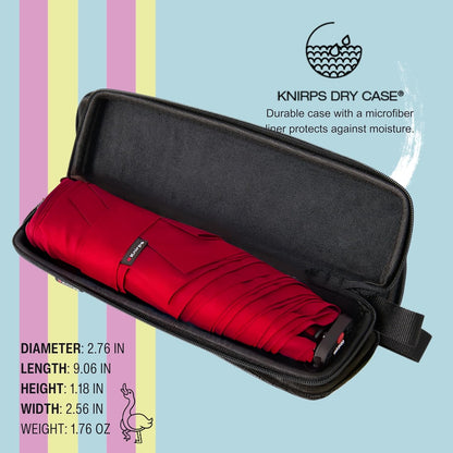 Knirps X4U My Clever Companion– 90cm Diameter Windproof Manual Open/Close Umbrella, Small and Compact Design for Travel and All Weather Protection, with Retractable Feature and Travel Case