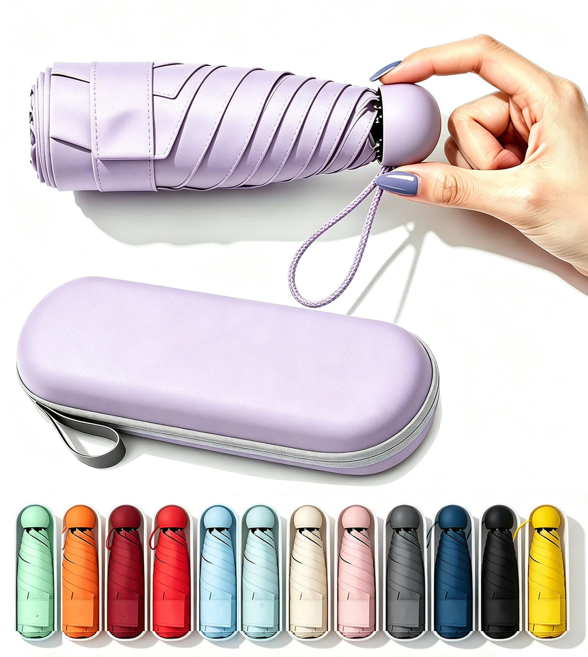 SIEPASA Mini Travel Umbrella, Compact UV Protection Sun & Rain Umbrella