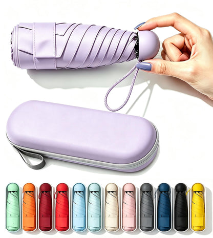 SIEPASA Mini Travel Umbrella, Compact UV Protection Sun & Rain Umbrella
