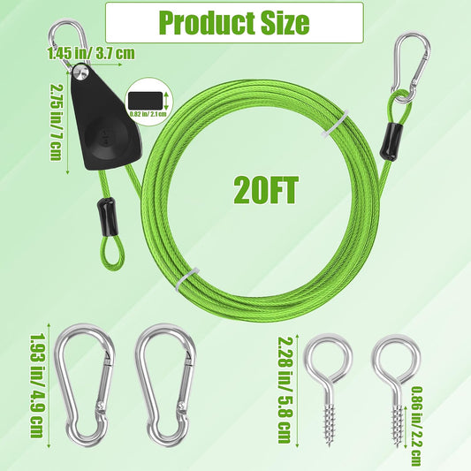 20FT Retractable Travel Clothesline, Outdoor Clothesline Drying