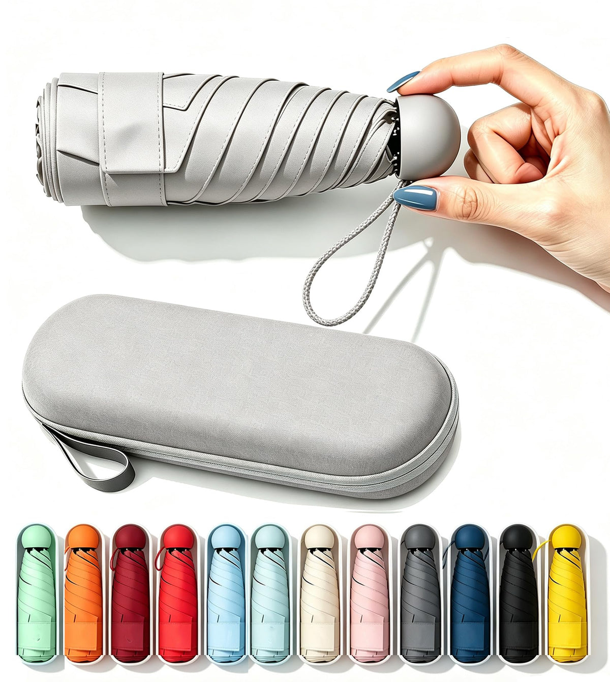 SIEPASA Mini Travel Umbrella, Compact UV Protection Sun & Rain Umbrella