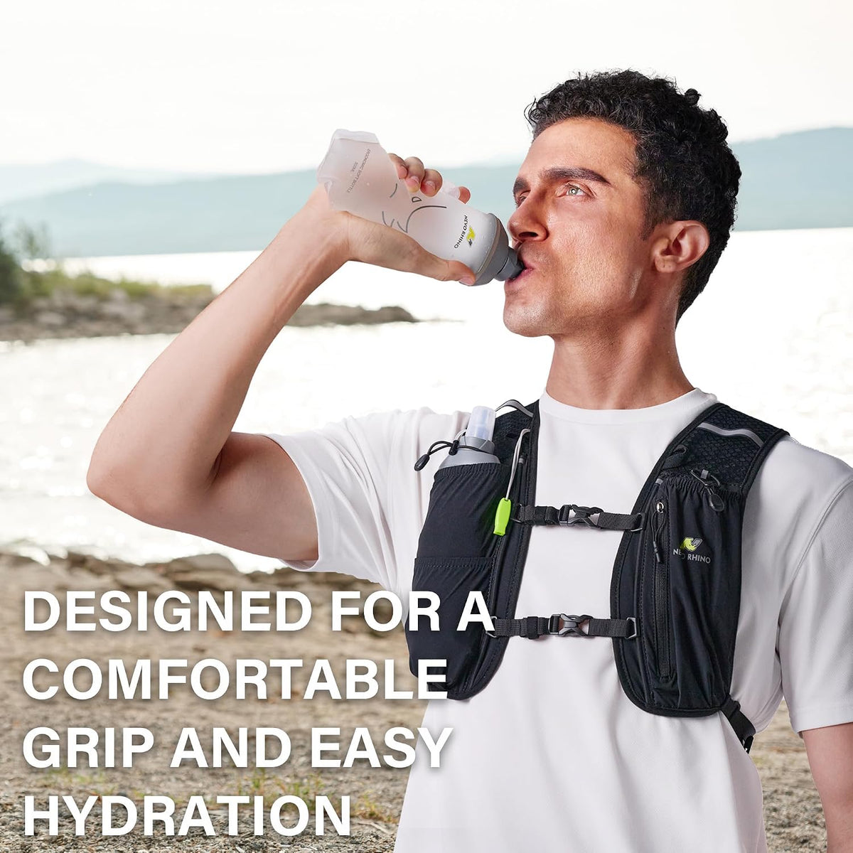 N NEVO RHINO Soft Flask 17oz/500ml, 2PCS TPU Running Water Bottle