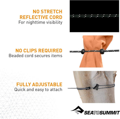 Sea to Summit Travel System: Clothesline and Clear Zip Pouch with Travel Bottles, TSA Approved
