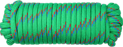 Wellmax 3/8 Nylon Rope, 50ft Diamond Braid, Green