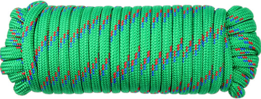 Wellmax 3/8 Nylon Rope, 50ft Diamond Braid, Green