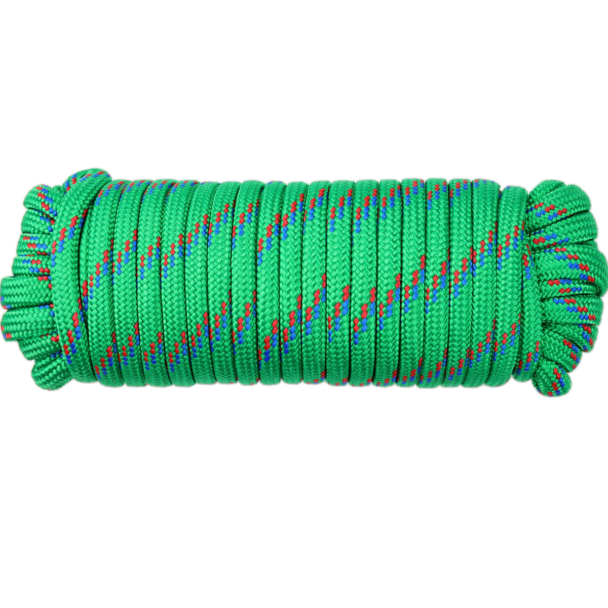 Wellmax 3/8 Nylon Rope, 50ft Diamond Braid, Green