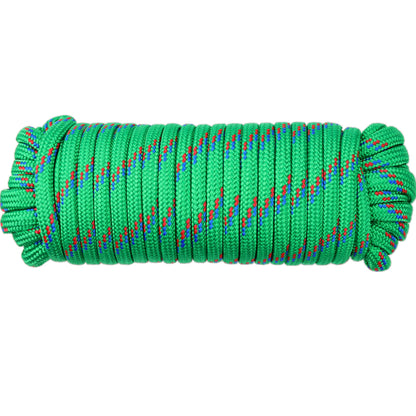 Wellmax 3/8 Nylon Rope, 50ft Diamond Braid, Green