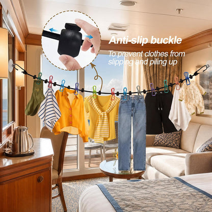 Magnetic Clothes Line for Cruise Ship Retractable Portable Clothesline for Travel,Cruise Essentials 2026 Indoor/Outdoor Foldable Travel Clothesline for rv Tent Camping Van Hotel