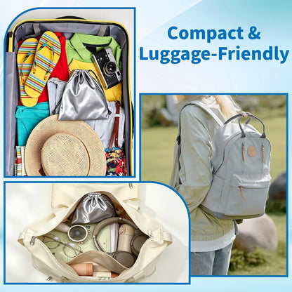 Magnetic Cruise Travel Clothes Line with 12 Clothes Clips & Waterproof Bag