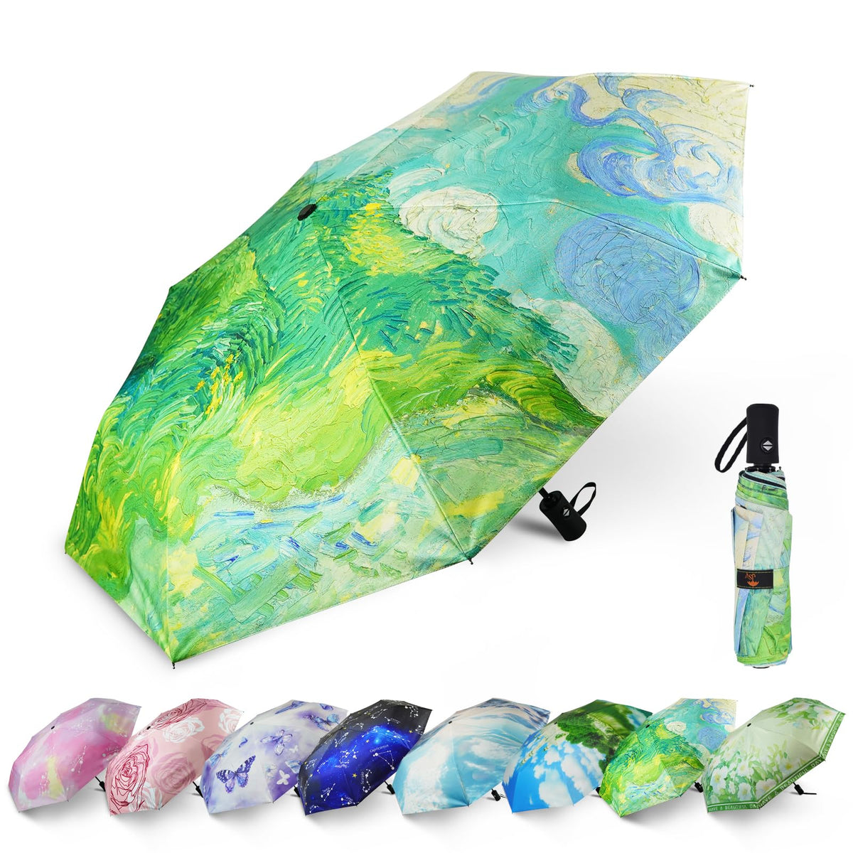 SY COMPACT Travel Umbrella - Windproof Automatic Compact Umbrellas for Rain