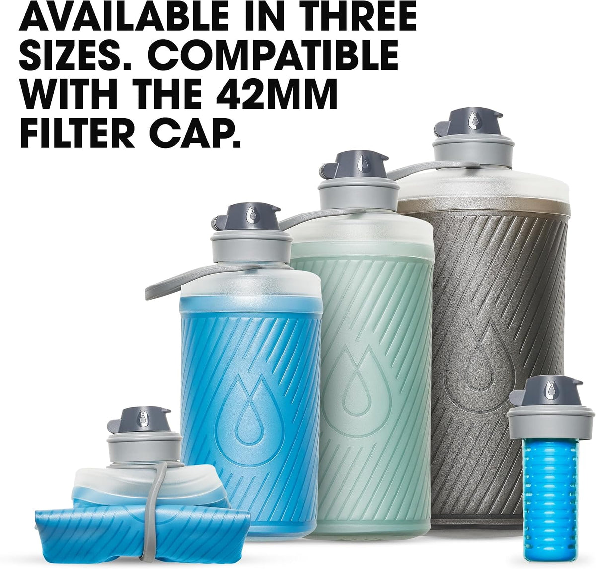HydraPak Flux Collapsible Backpacking Water Bottle (750ml, 1L, 1.5L)