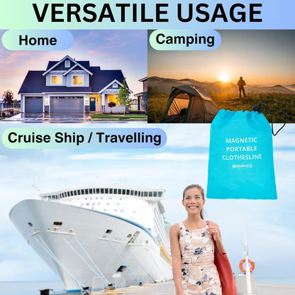 Magnetic Clothesline for Cruise Ship - Updated Stronger Magnets