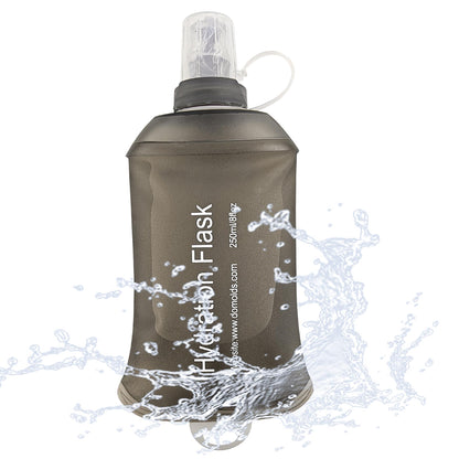 J.CARP 2Pcs 250ml Soft Flask Running Water Bottles, TPU Foldable Running Hydration Flask for Hydration Pack Cycling Hiking Climbing Outdoors Motorbike White