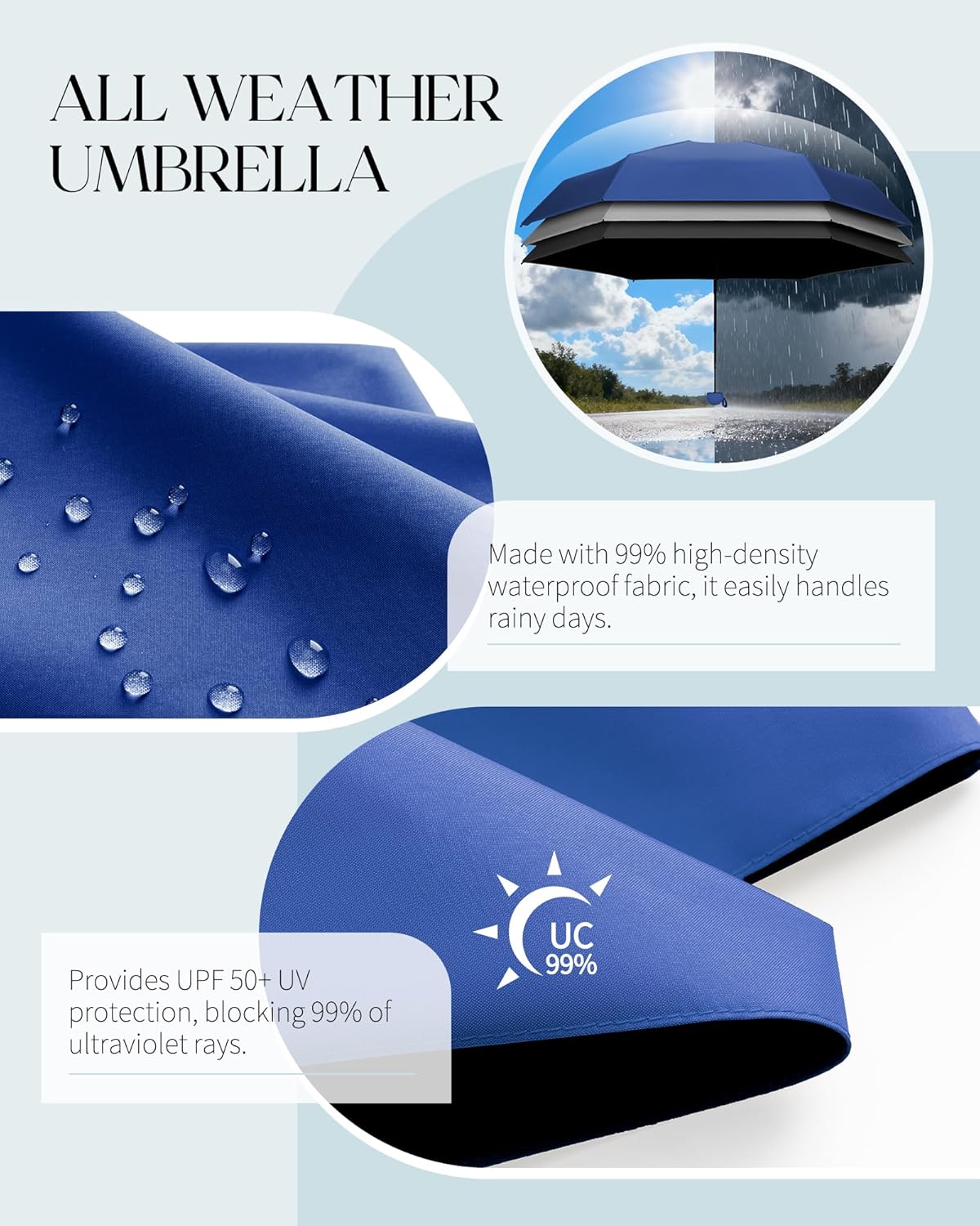 Seniny Mini Travel Umbrella with Case, Compact Pocket Size UV Sun & Rain