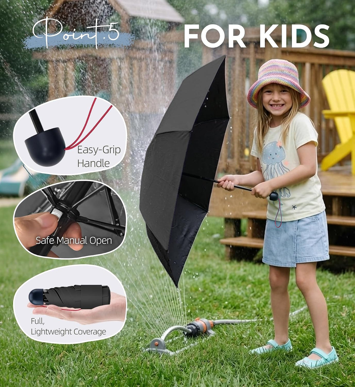 Mini Umbrella for Travel UPF 100+ UV Sun Compact for Purse Backpack