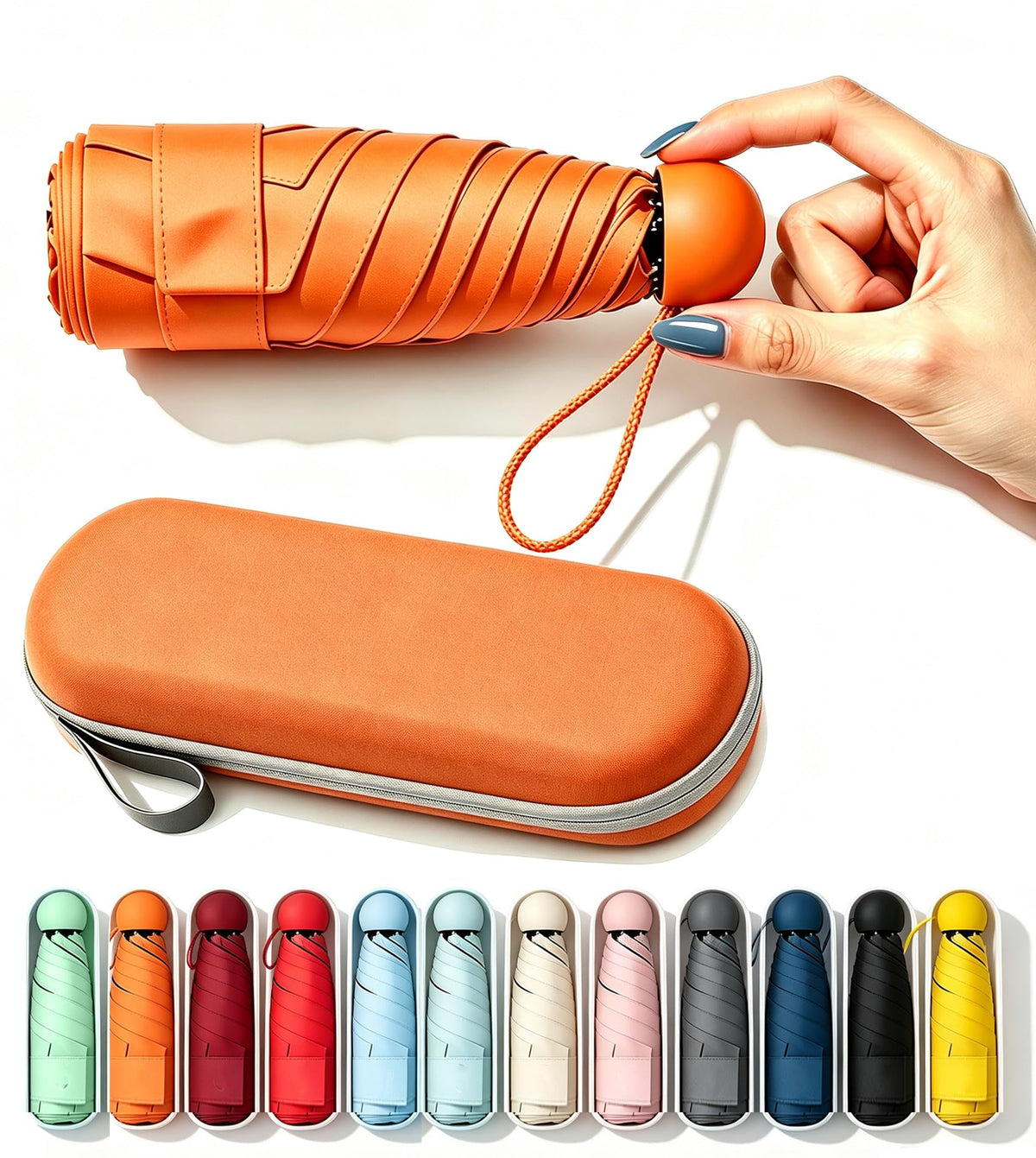 SIEPASA Mini Travel Umbrella, Compact UV Protection Sun & Rain Umbrella