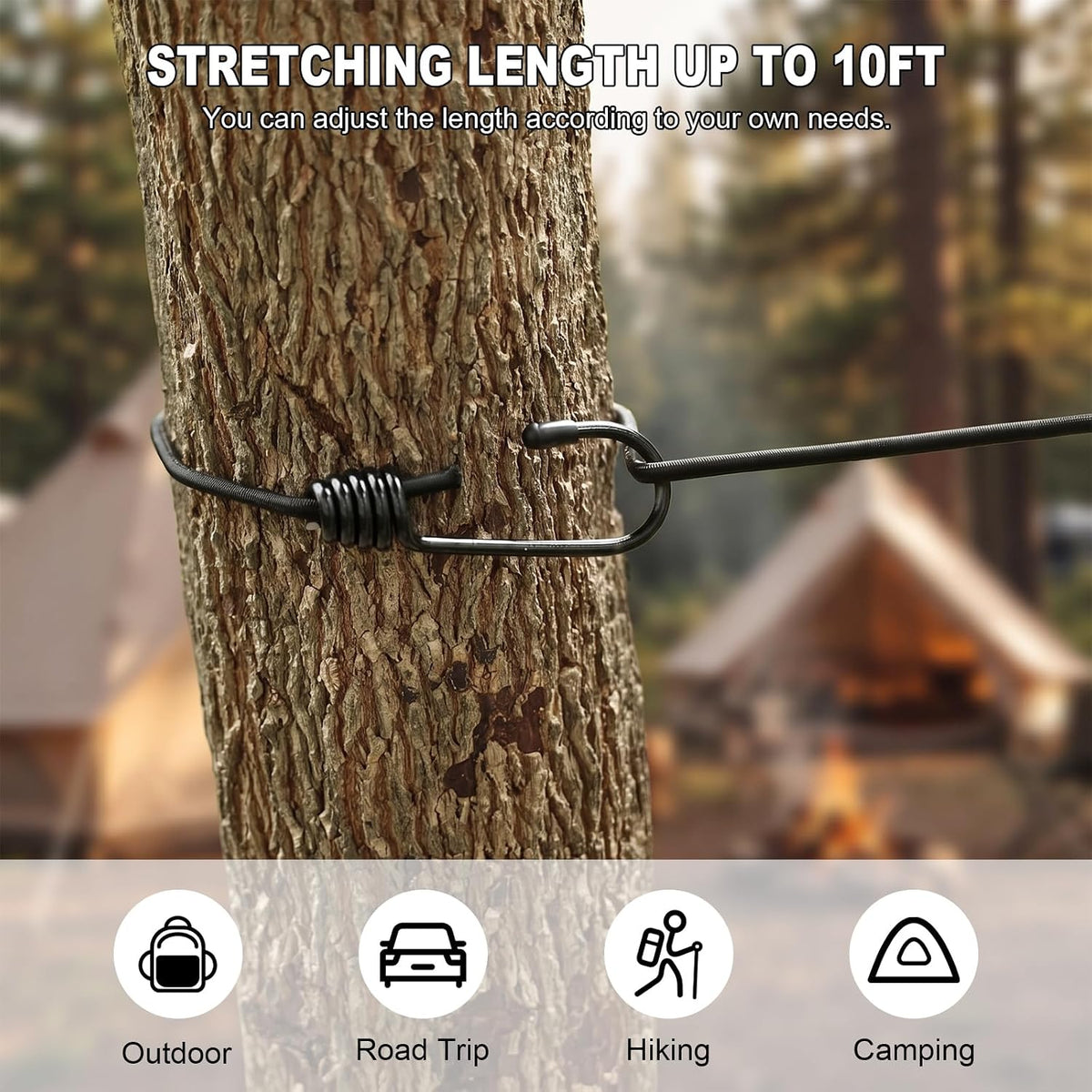 Portable Travel Clothesline with 12 Clips and 3 Folding Clothes Hangers Set, Elastic Clothes Drying Line with Waterproof Bag for Hotel Cruise Travel Camping Outdoor Essentials