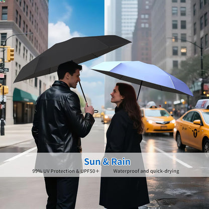 Compact Mini Windproof Travel Umbrella-UPF 50+ Sun & Rain Protection, Small Folding Design Fits in Pocket or Purse, Lightweight Portable with Case for Women, Men & Kids