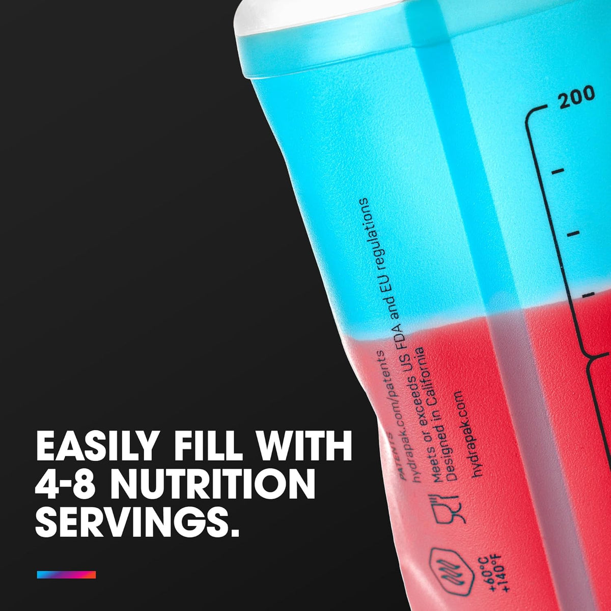 HydraPak SoftFlask Collapsible Nutrition Flask 2-Pack (250ml, Malibu)