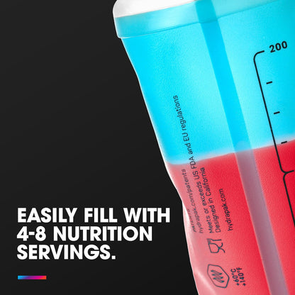 HydraPak SoftFlask Collapsible Nutrition Flask 2-Pack (250ml, Malibu)