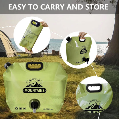 Camping Water Container, Collapsible 2 Gallon Water Jug with Spout BPA-free