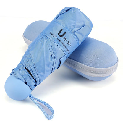 Mini Umbrella for Travel, Compact Folding Umbrella with Case