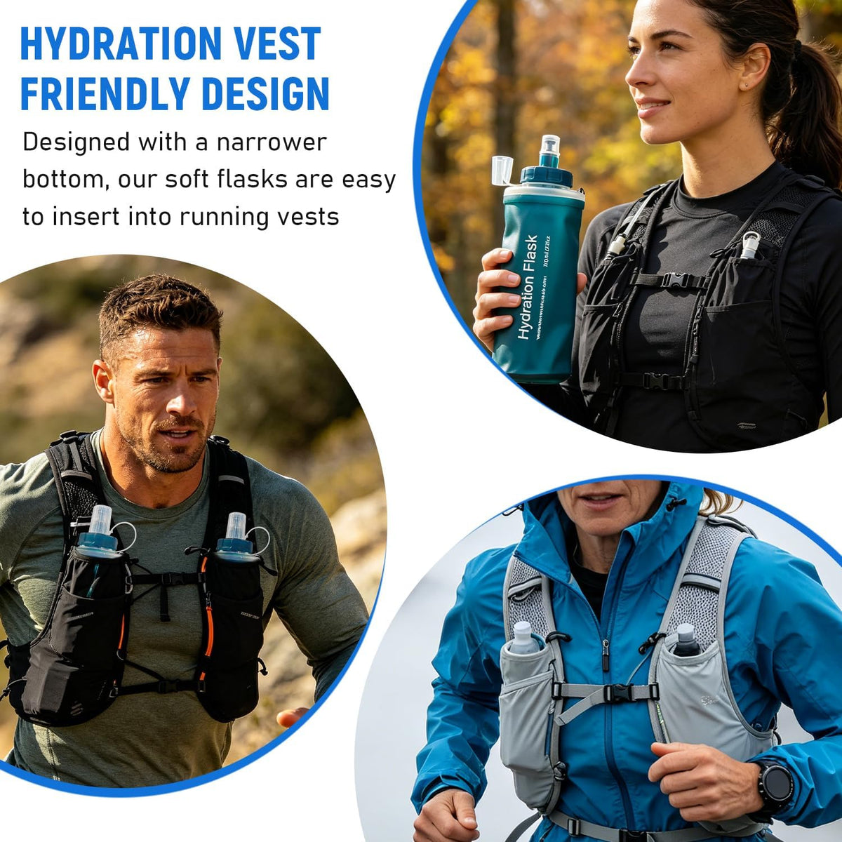 1L Collapsible Water Bottle with Filter for Hiking Backpacking(Green)